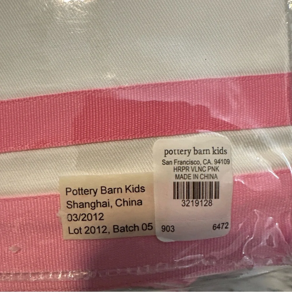 Pottery Barn Baby Harper Valance in White and pink lot of 5 NIP NEW